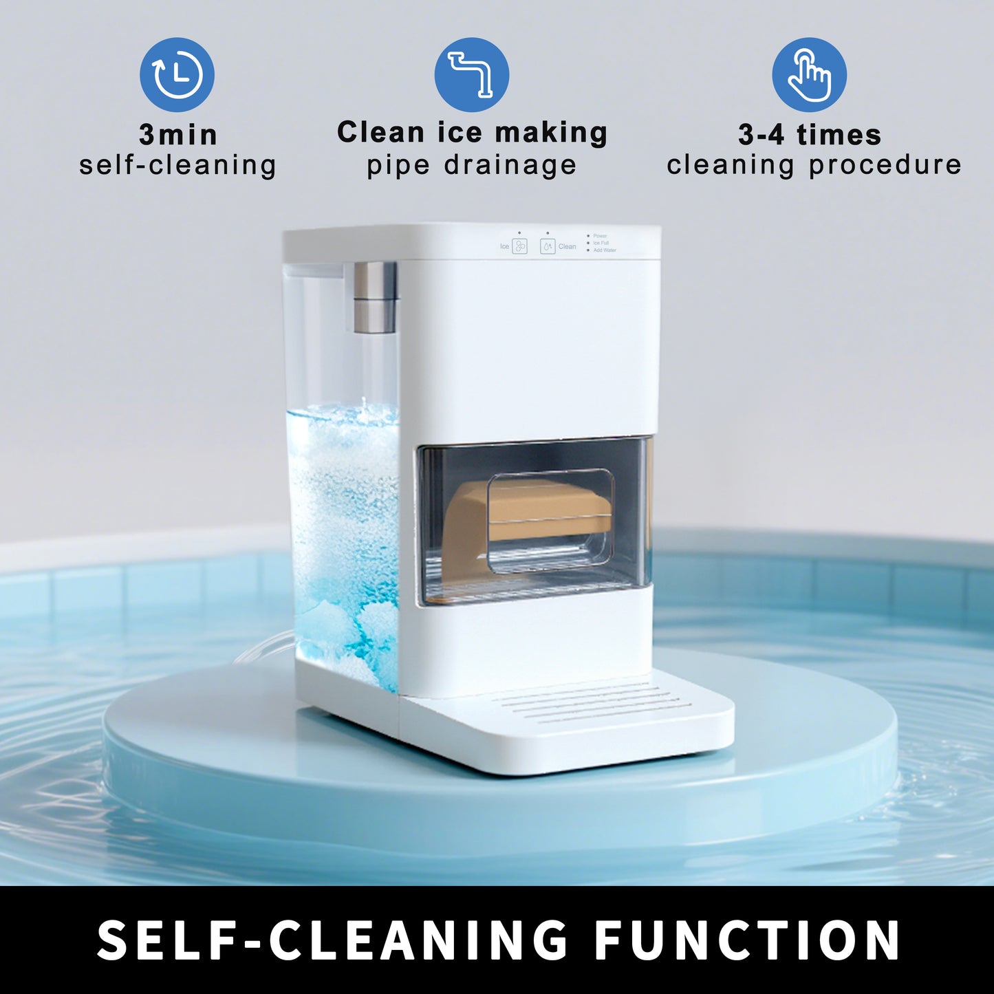 Fully-automated Artisanal Sphere Ice Maker – 2.3kg Daily Output, 50-Min Fast Ice, Smart Sensors, One-Touch Clean, Compact & Quiet for Home/Bar Use
