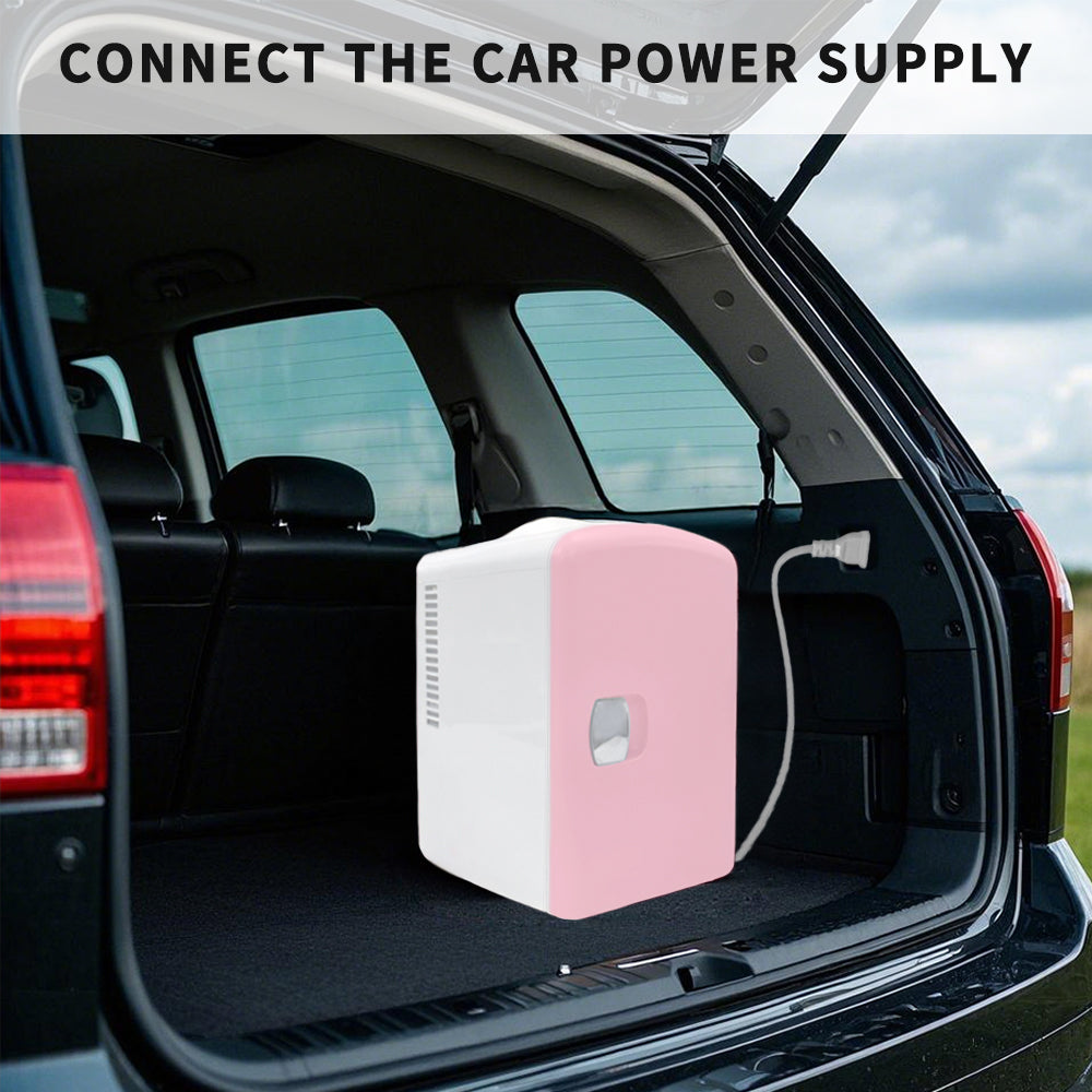 Mini refrigerador K4106, refrigerador personal portátil de 4 litros/6 latas, enfriador y calentador para el cuidado de la piel, cosméticos, bebidas, alimentos, 100% libre de freón, ecológico para dormitorio, oficina, automóvil, dormitorio, campamento...