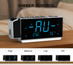 Digital Projection Alarm Clock with FM Radio, USB Charging, 1.8'' LED Display, Night Light, Dual Alarm, Snooze, Dimmer Control, Bedside Clock Radio iTOMA 509