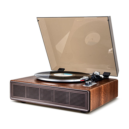 Vintage Record Player with Built-in Stereo Speakers Turntable Vinyls Records LP Phonograph Belt Drive 3 Speed 3 Size Support Wireless Input RCA Output Auto Stopfor Gift