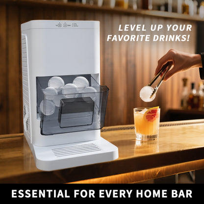 Fully-automated Artisanal Sphere Ice Maker – 2.3kg Daily Output, 50-Min Fast Ice, Smart Sensors, One-Touch Clean, Compact & Quiet for Home/Bar Use