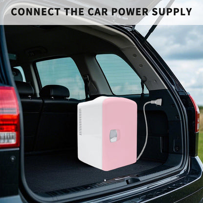 Mini refrigerador K4106, refrigerador personal portátil de 4 litros/6 latas, enfriador y calentador para el cuidado de la piel, cosméticos, bebidas, alimentos, 100% libre de freón, ecológico para dormitorio, oficina, automóvil, dormitorio, campamento...