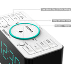 Bedside Alarm Clock Radio, 15 W Ultra Fast Wireless Phone Charger with wireless conncetion, USB Charging Port, Dual Alarm, Sleep Timer, Snooze, Dimmer, FM Radio,Cyan LED Night Light &1.4" Display iTOMA 207S