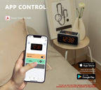 Radio Alarm Clock with App Control, Bluetooth, FM Radio, Dual Alarm of 4 Alarm Modes, Easy Snooze, Dimmer, Orange Night Light, 12/24 Hr & USB Charger Port iTOMA 208A