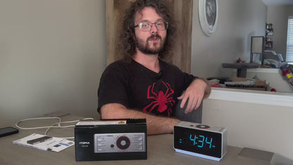 Radiowecker mit Bluetooth-Lautsprecher, UKW-Radio, Doppelalarm mit Schlummerfunktion, großem LED-Display, Dimmersteuerung, USB-Ladeausgang und Nachtlicht iTOMA CKS708 
